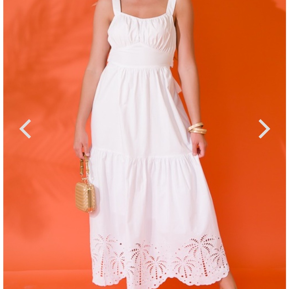 White Palm Dress